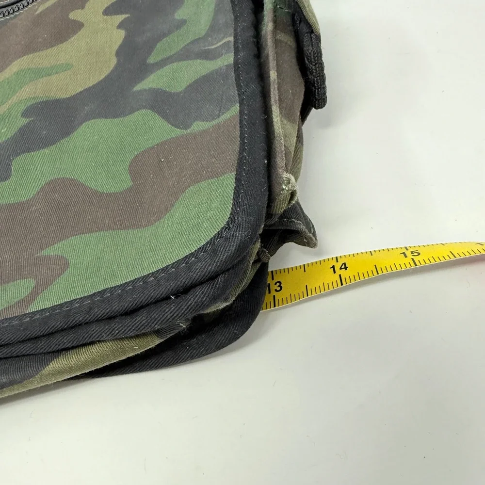 Vtg y2k Fossil Messenger Bag Camo Canvas Crossbody Bag Woodland Camouflage